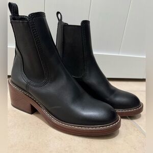 Steve Madden Black Laurely Ankle Booties with Brown Sole